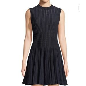 Theory Novelty Checker Knit Sleeveless Short Sheer Dress sz XS-S P